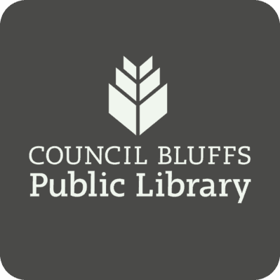 Council Bluffs Public Library Logo on a black colored square